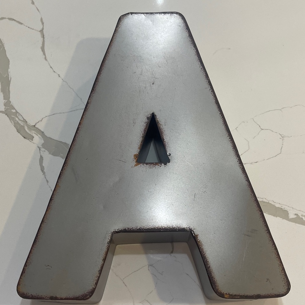 Contemporary Silver Letter 'A' Sculpture